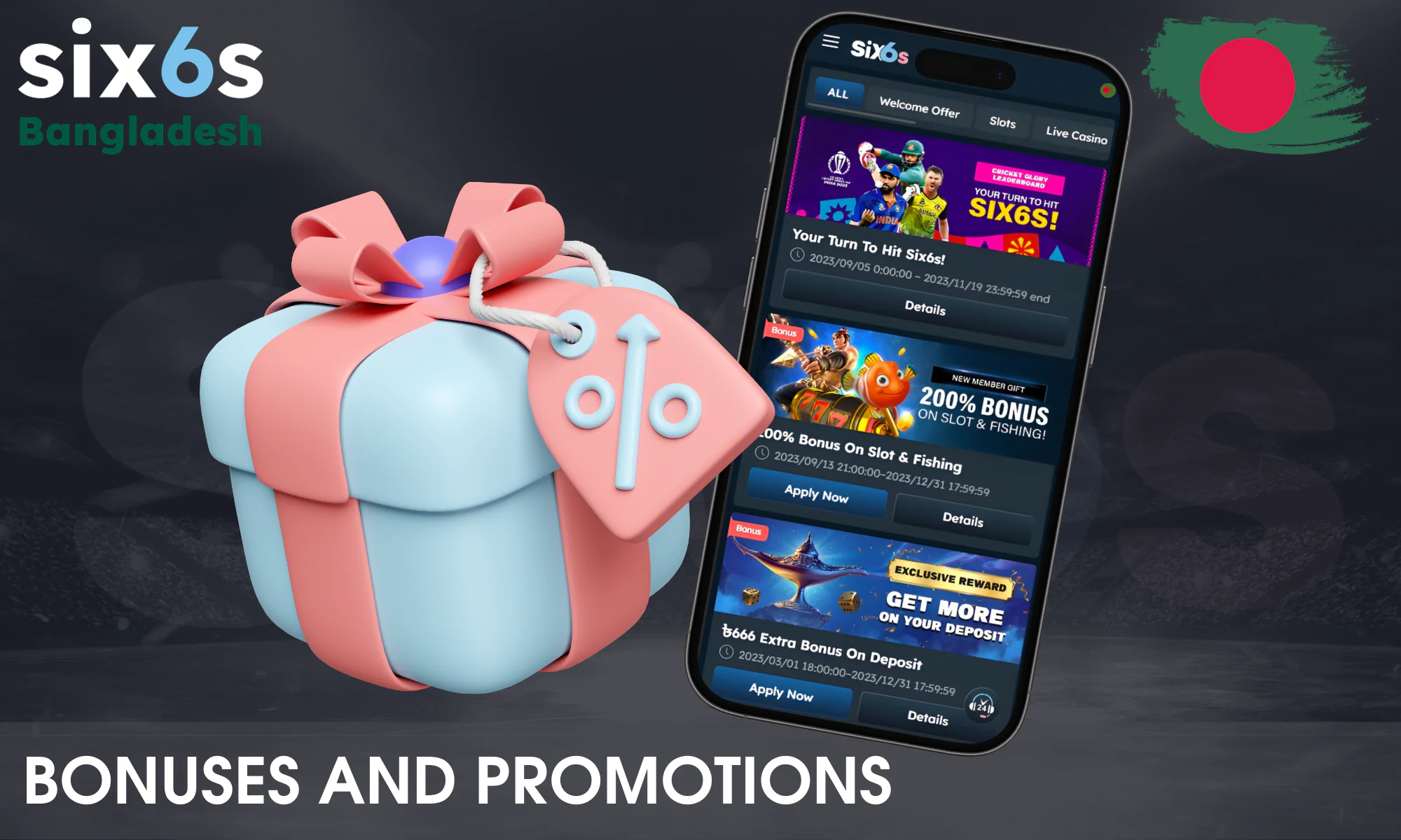 Temporary and permanent promotions and bonuses for Six6s players
