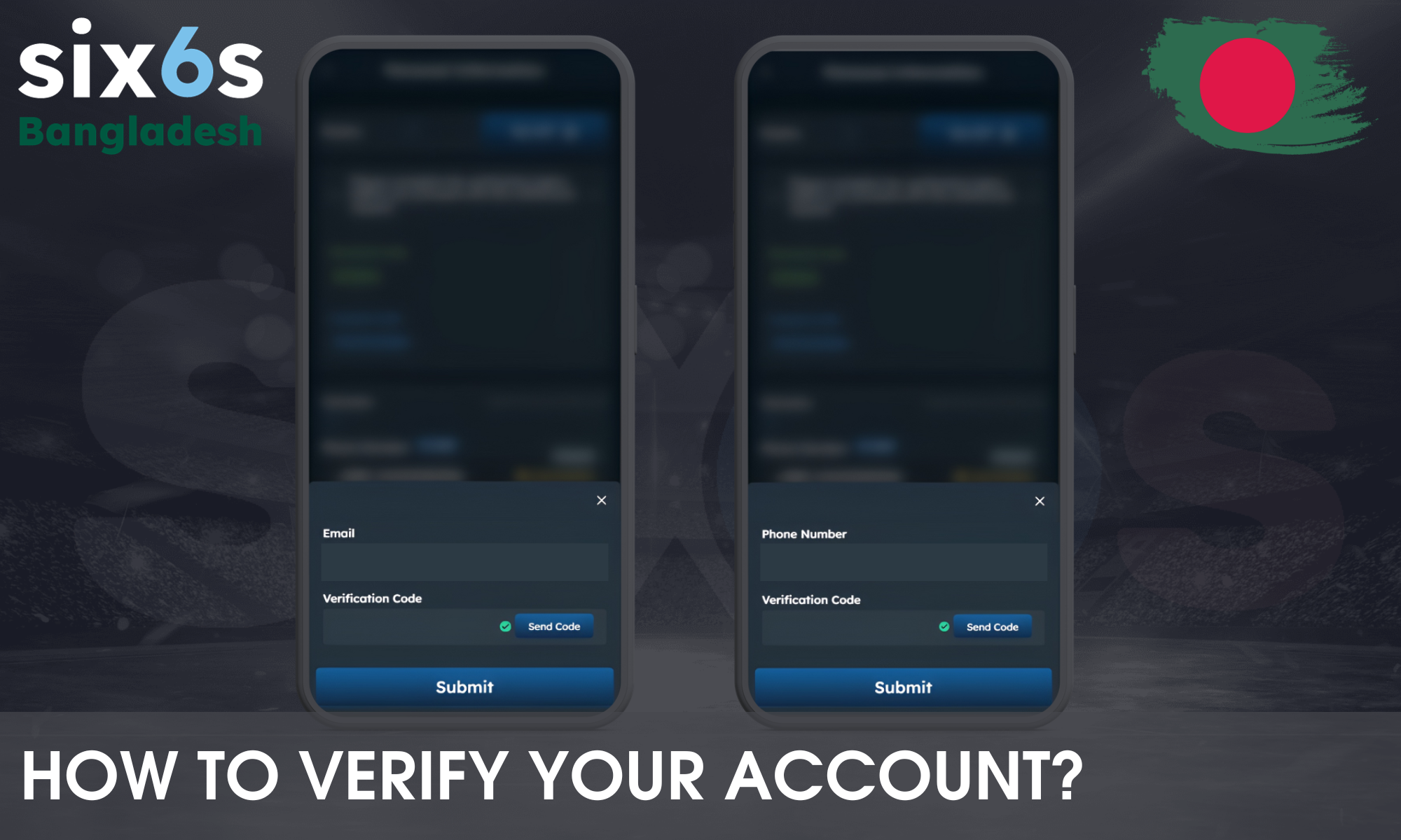 Instructions on how to verify your Six6s account