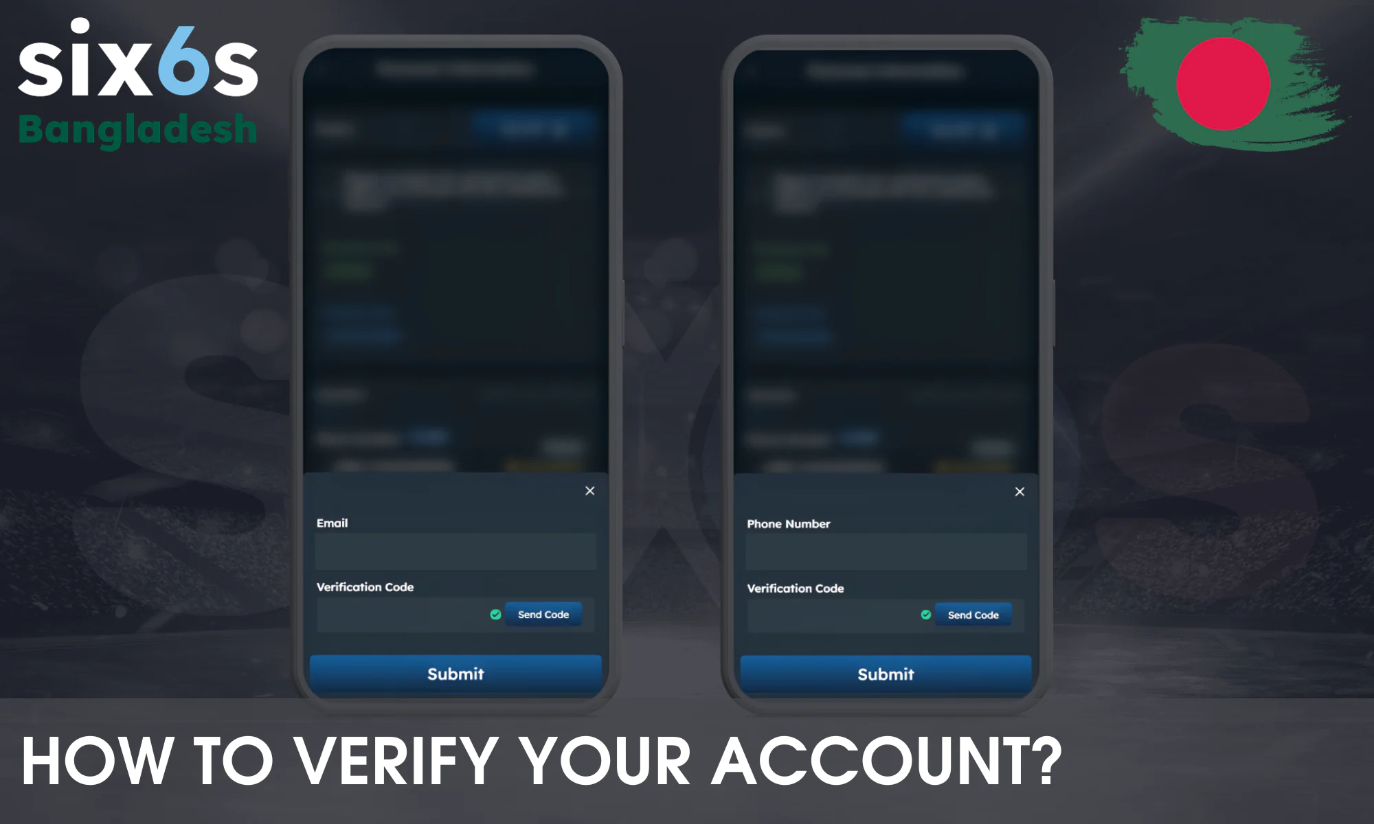 Instructions on how to verify your Six6s account
