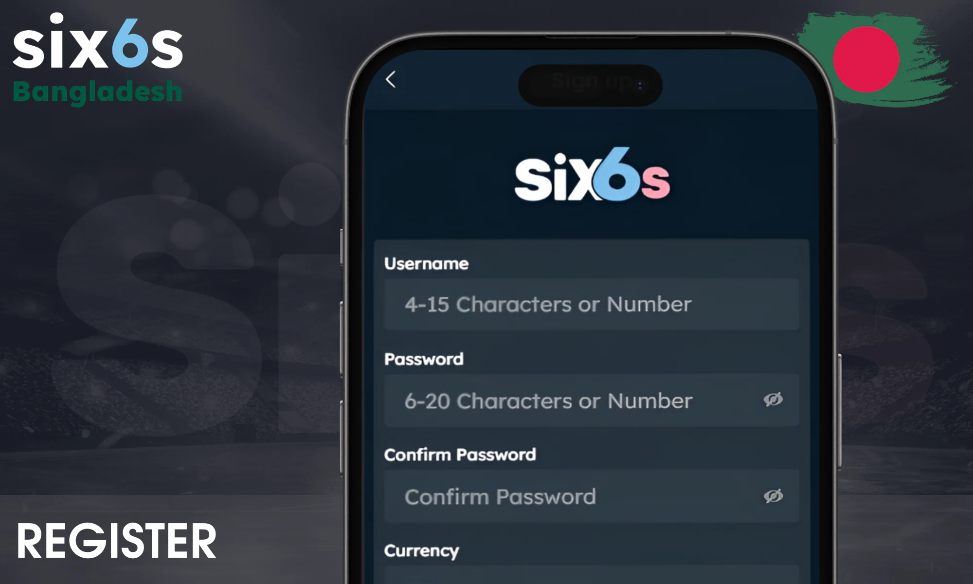 Complete the registration procedure in Six6s