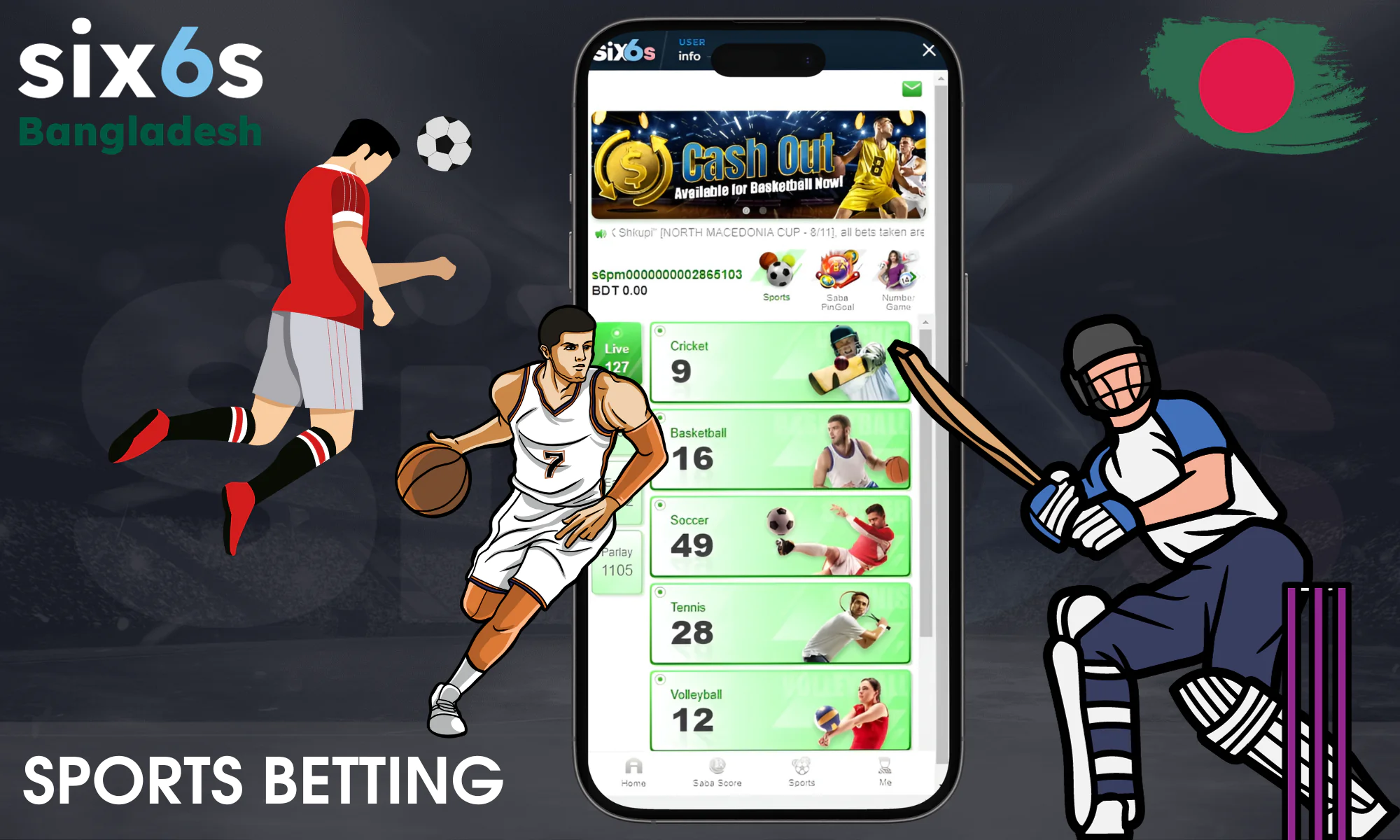 More than 20 sports disciplines are available for players from Bangladesh to bet on at Six6s
