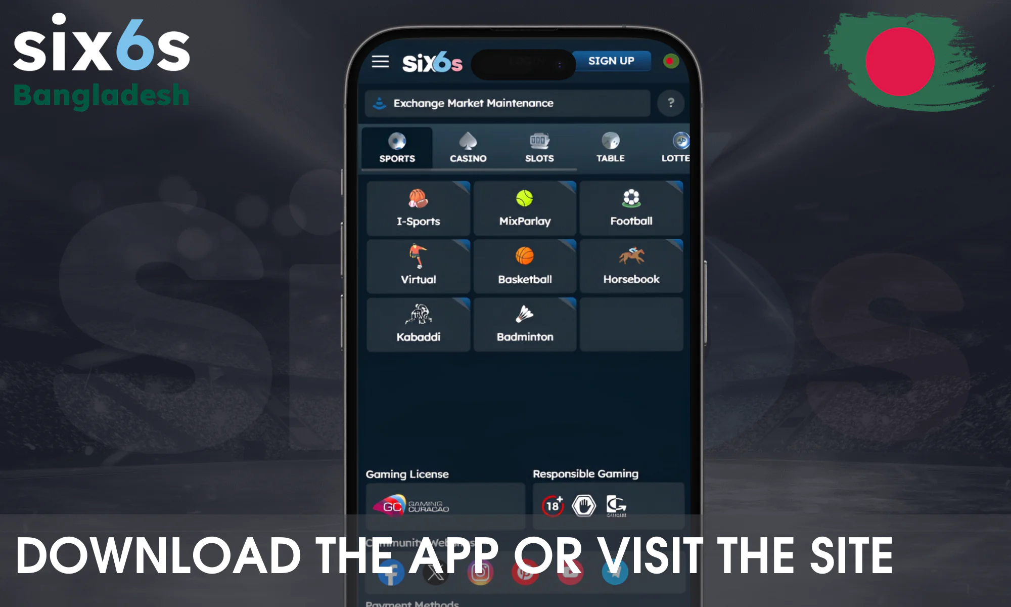 Find the Six6s website or download the app