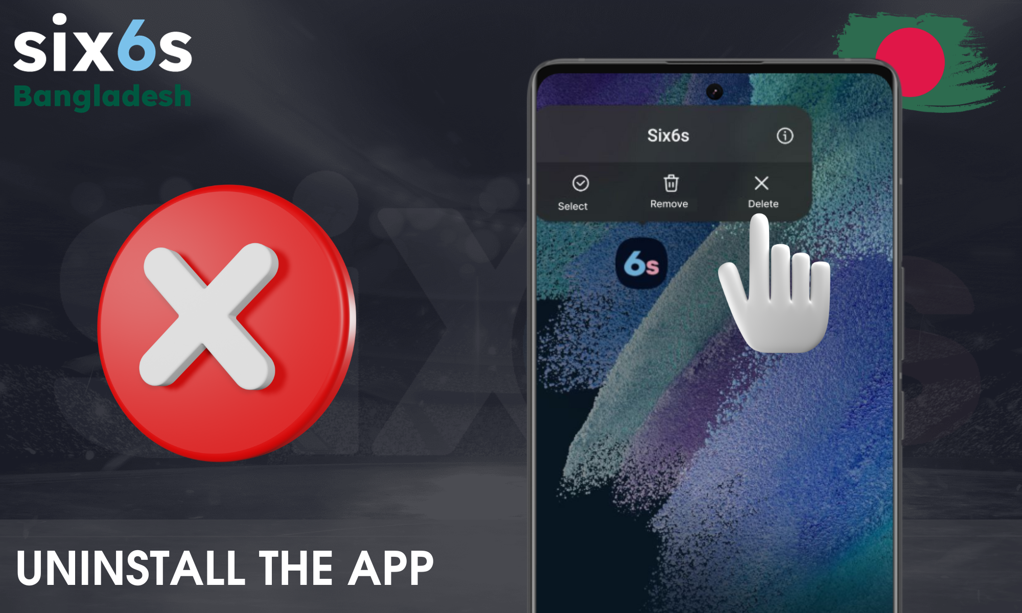 How to uninstall the Six6s app