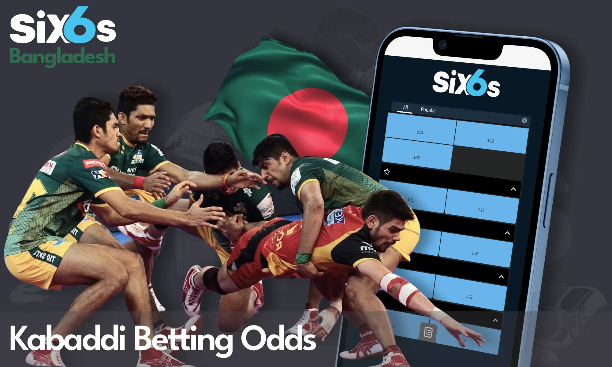 Kabaddi Betting Odds for Six6s Players from Bangladesh