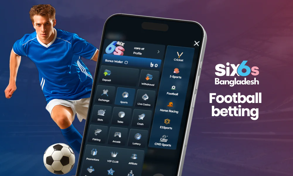 Bet on football events at Six6s
